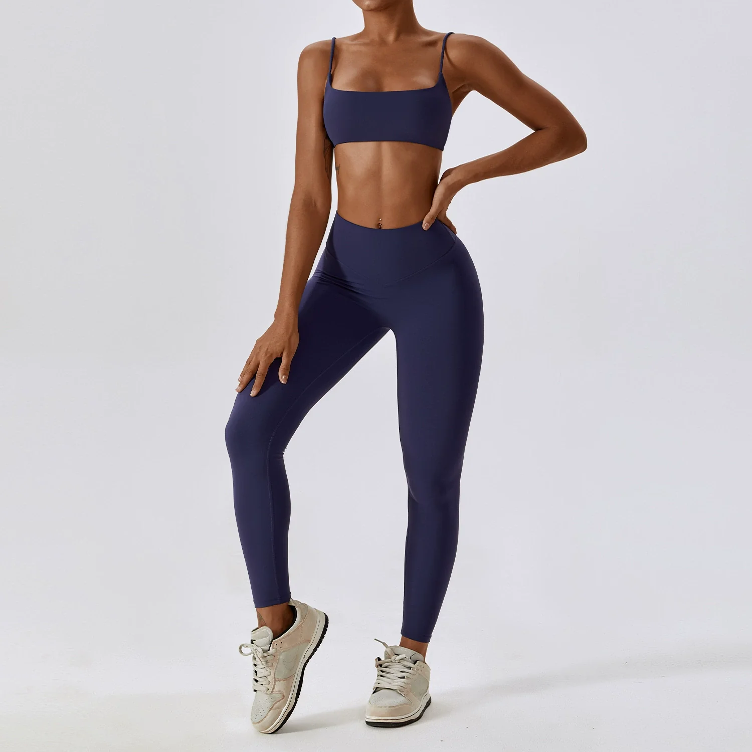 2023 Fashion Quick-Drying Nude Feel Yoga Suit Sports Back Shaping Workout Clothes Hip Lifting Sexy Skinny Yoga Clothes Two Pieces - Image 13