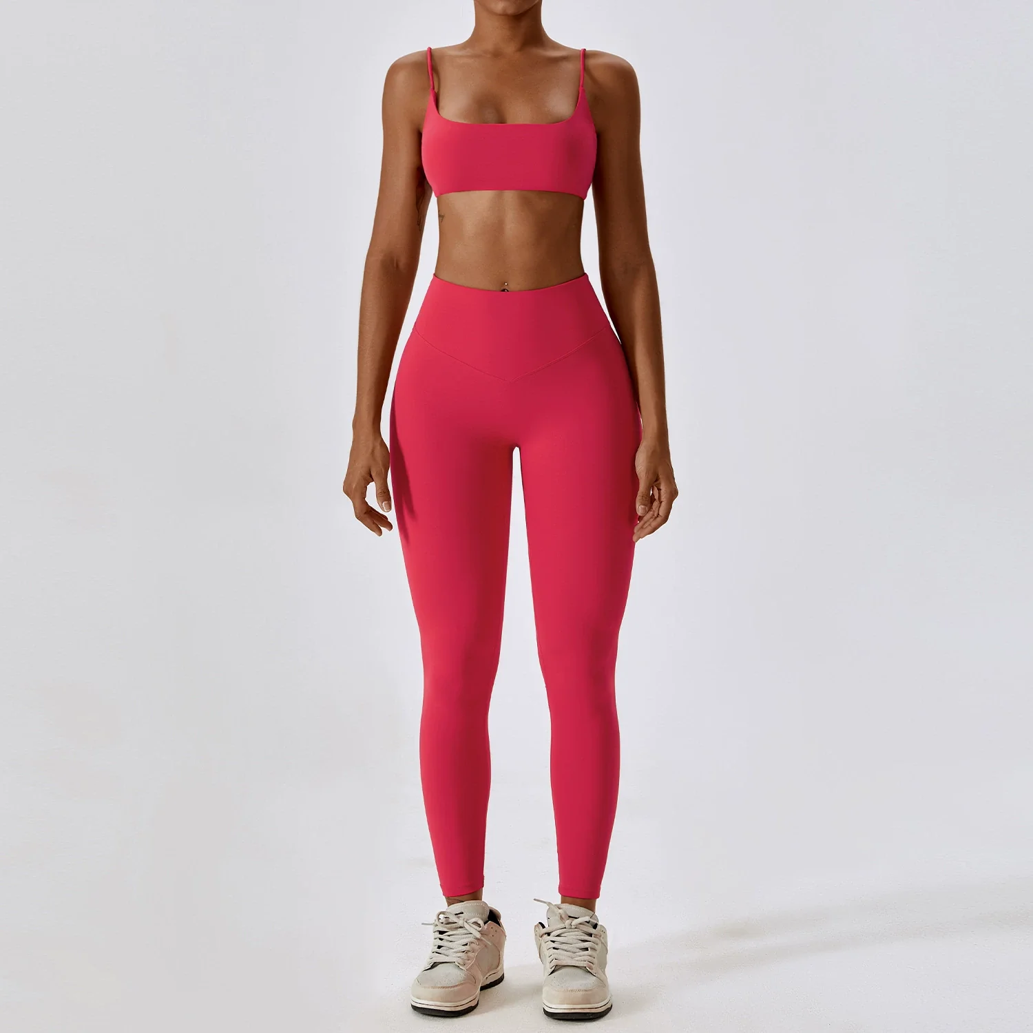 2023 Fashion Quick-Drying Nude Feel Yoga Suit Sports Back Shaping Workout Clothes Hip Lifting Sexy Skinny Yoga Clothes Two Pieces - Image 14