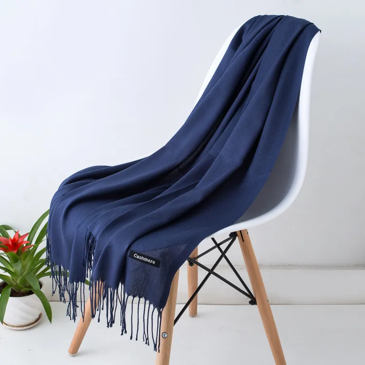 2023 Fashion Winter Women Scarf Thin Shawls and Wraps Lady Solid Female Hijab Stoles Long Cashmere Pashmina Foulard Head Scarves - Image 14