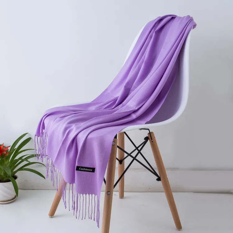2023 Fashion Winter Women Scarf Thin Shawls and Wraps Lady Solid Female Hijab Stoles Long Cashmere Pashmina Foulard Head Scarves - Image 16