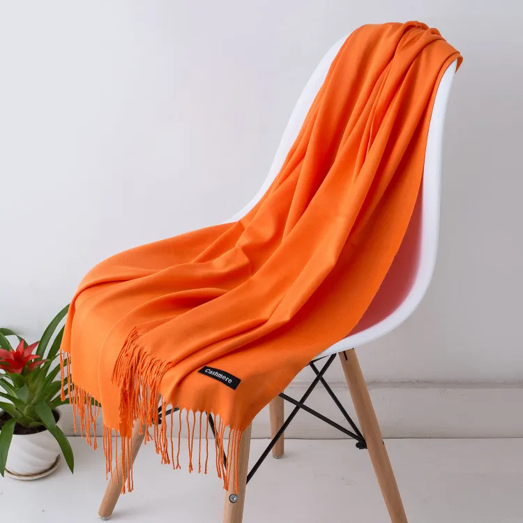 2023 Fashion Winter Women Scarf Thin Shawls and Wraps Lady Solid Female Hijab Stoles Long Cashmere Pashmina Foulard Head Scarves - Image 30