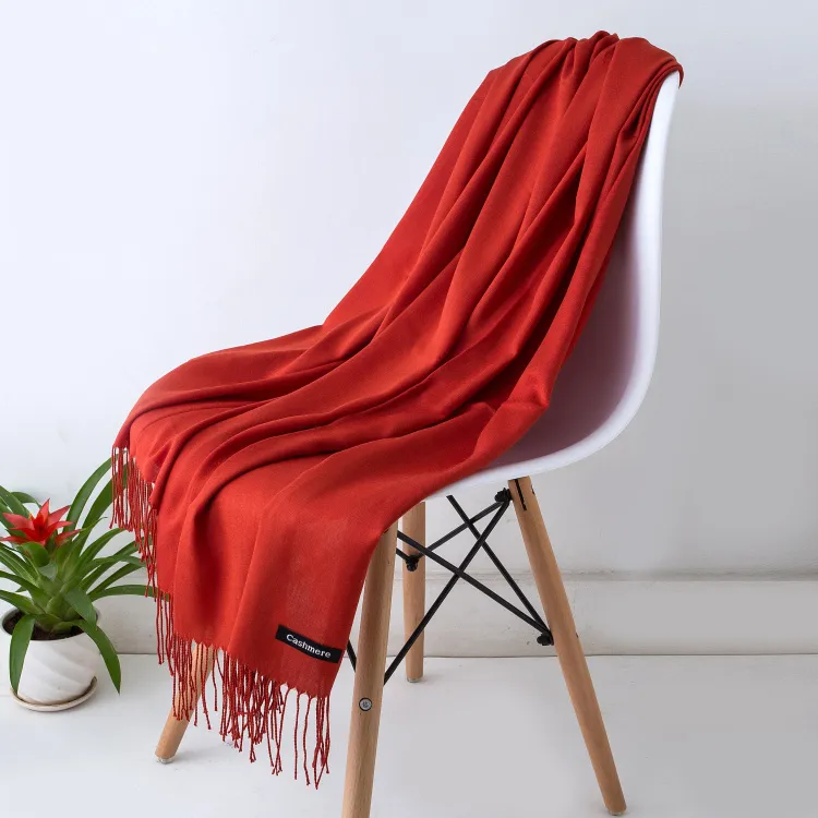 2023 Fashion Winter Women Scarf Thin Shawls and Wraps Lady Solid Female Hijab Stoles Long Cashmere Pashmina Foulard Head Scarves - Image 32
