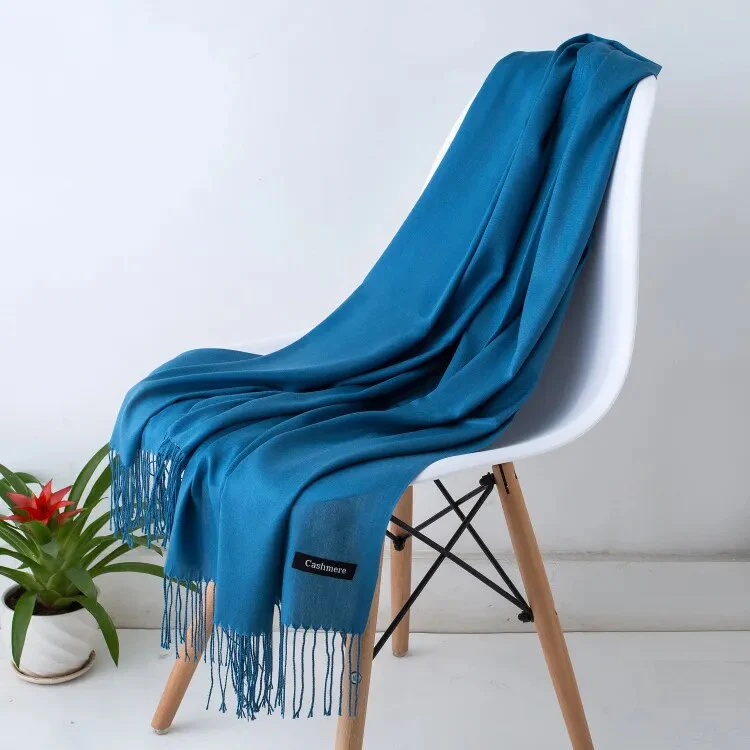 2023 Fashion Winter Women Scarf Thin Shawls and Wraps Lady Solid Female Hijab Stoles Long Cashmere Pashmina Foulard Head Scarves - Image 35