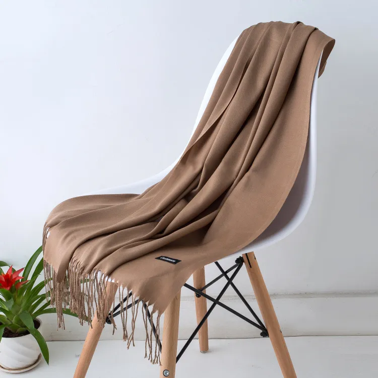 2023 Fashion Winter Women Scarf Thin Shawls and Wraps Lady Solid Female Hijab Stoles Long Cashmere Pashmina Foulard Head Scarves - Image 37
