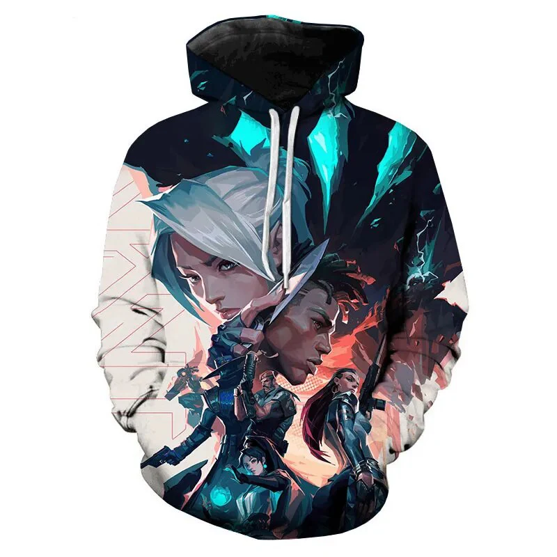 2023 Game Valorant 3D Print Hooded Sweatshirt Men Women Fashion Printed Hoodie Pullover Autumn Winter Clothes Plus Size Coat - Image 2