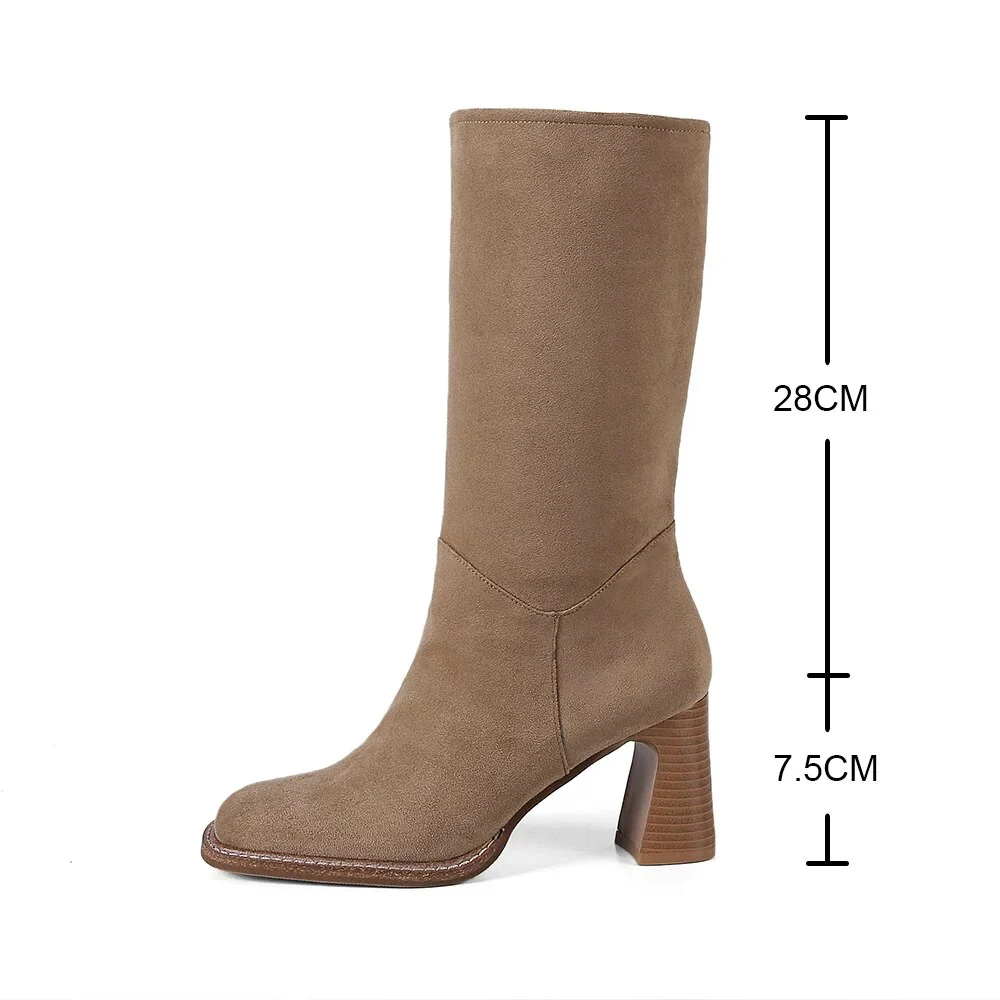 2023 High Quality Winter Women Boots Fashion Martins Boots Ladies Mid Calf Snow Booties Outdoor Casual Boats Mujer Shoes 33-43 - Image 5