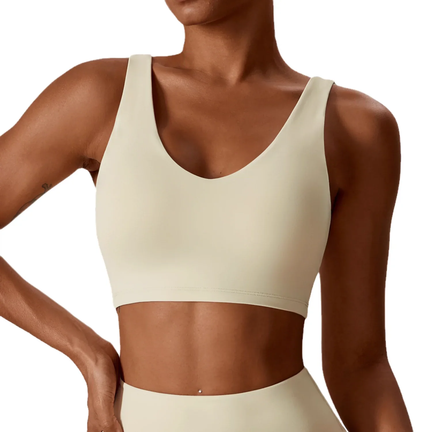 2023 High Strength Nude Feel Yoga Bra Bubble Wrap Tight Sports Intimates Pilates Running Workout Vest Chest Pad - Image 5