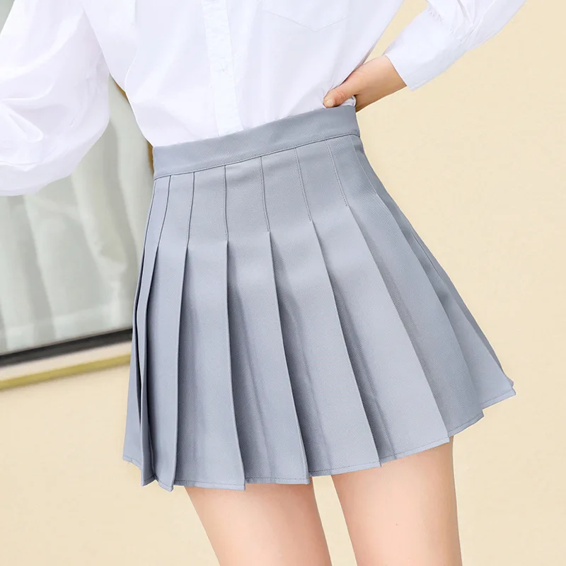 2023 Kawaii Pleated Tennis Skirt Women Sexy High Waist Solid Colors Cute Mini Skirt Pink White Shorts Korean Style Streetwear - Image 3