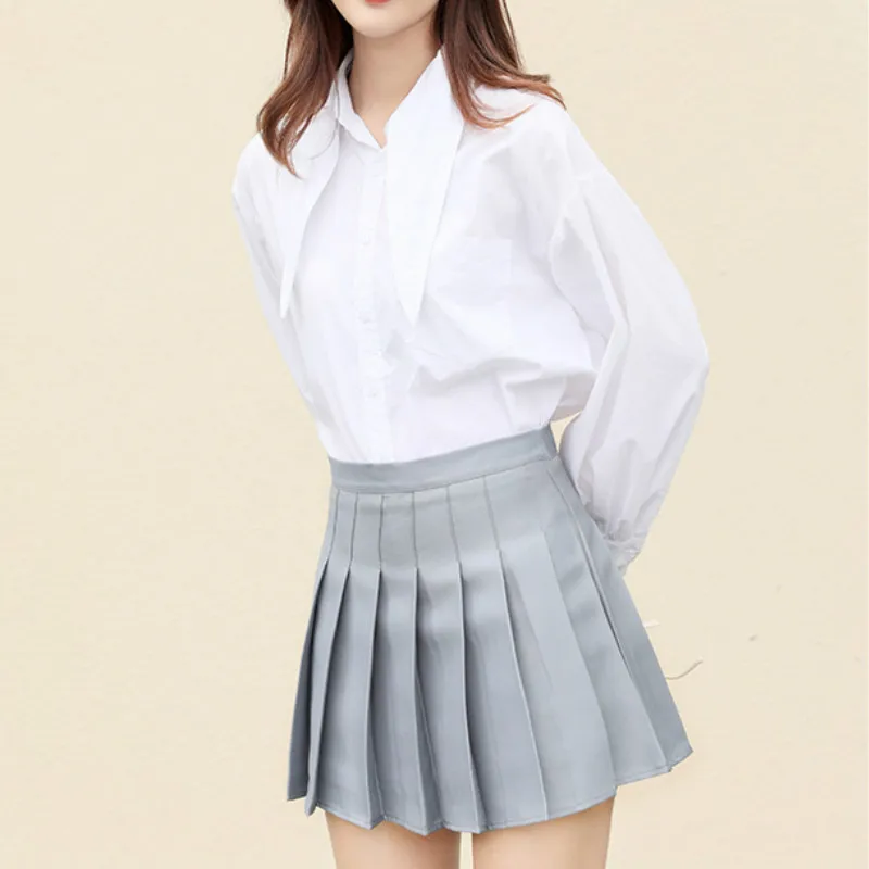 2023 Kawaii Pleated Tennis Skirt Women Sexy High Waist Solid Colors Cute Mini Skirt Pink White Shorts Korean Style Streetwear - Image 4