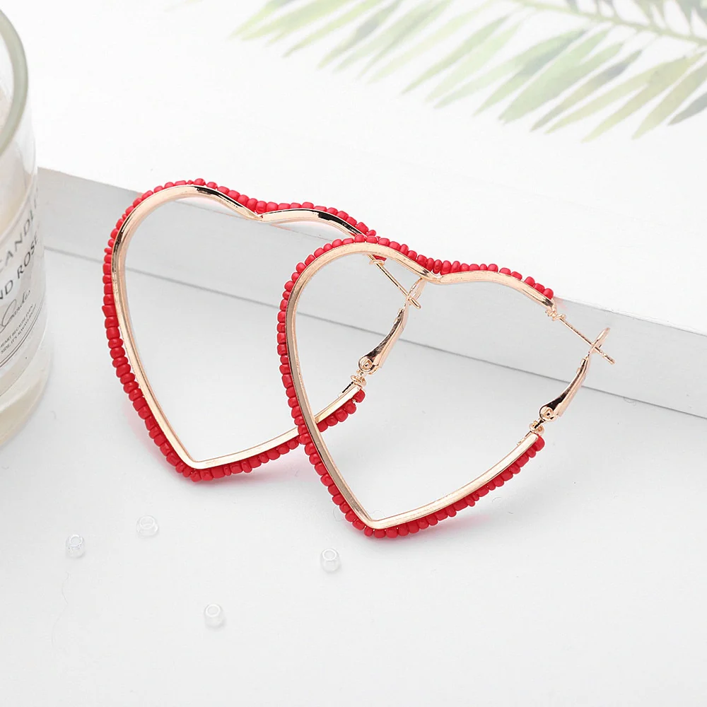 2023 Korean Fashion Jewelry Shining Rhinestone Hollow Heart Drop Earrings for Women Girls Vintage Red Crystal Earrings - Image 19