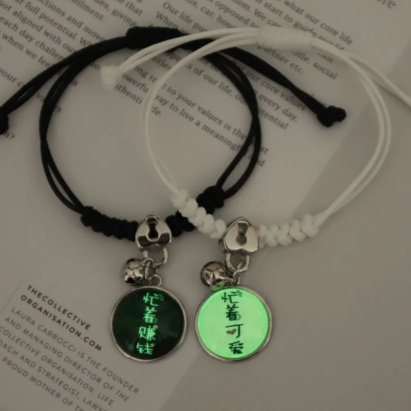 2023 Luminous Cat Star Moon Bracelet Couple Charm Handmade Adjustable Rope - Image 18