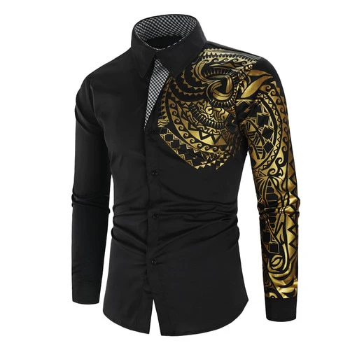 2023 Men's Brand Shirt Men's Luxury Gold High Quality Shirt - Image 5