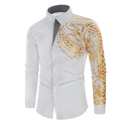 2023 Men's Brand Shirt Men's Luxury Gold High Quality Shirt - Image 6