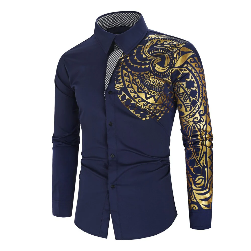 2023 Men's Brand Shirt Men's Luxury Gold High Quality Shirt - Image 8