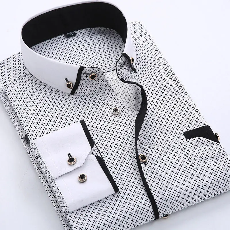 2023 Men Casual Long Sleeved Printed Shirts Slim Fit Male Social Business Dress Shirt Brand Men Clothing Camisas Para Hombre - Image 10