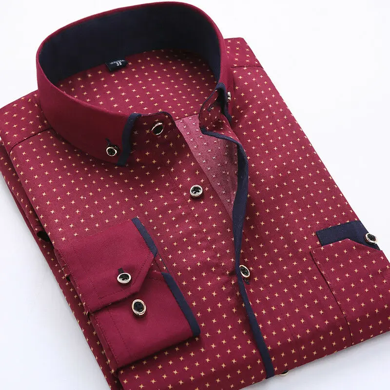 2023 Men Casual Long Sleeved Printed Shirts Slim Fit Male Social Business Dress Shirt Brand Men Clothing Camisas Para Hombre - Image 11