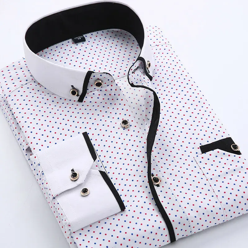 2023 Men Casual Long Sleeved Printed Shirts Slim Fit Male Social Business Dress Shirt Brand Men Clothing Camisas Para Hombre - Image 12