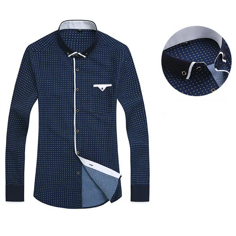 2023 Men Casual Long Sleeved Printed Shirts Slim Fit Male Social Business Dress Shirt Brand Men Clothing Camisas Para Hombre - Image 2
