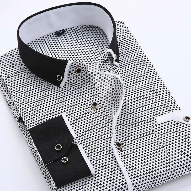 2023 Men Casual Long Sleeved Printed Shirts Slim Fit Male Social Business Dress Shirt Brand Men Clothing Camisas Para Hombre - Image 4