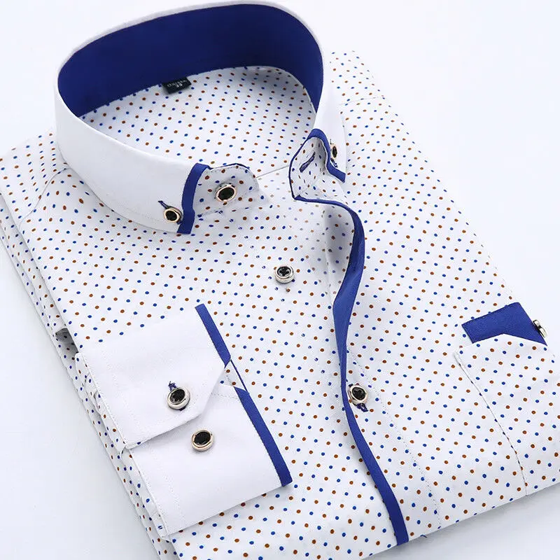 2023 Men Casual Long Sleeved Printed Shirts Slim Fit Male Social Business Dress Shirt Brand Men Clothing Camisas Para Hombre - Image 7