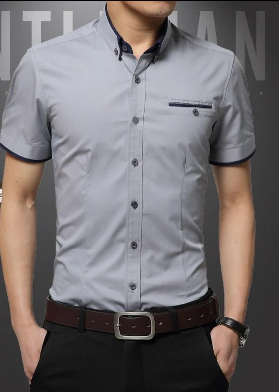 2023 New Arrival Brand Men's Summer Business Shirt Short Sleeves - Image 2