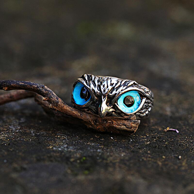2023 New Cute Green Monster Rings Women Fashion Sweet Two Color Cat Eyes Open Couple Ring - Image 8