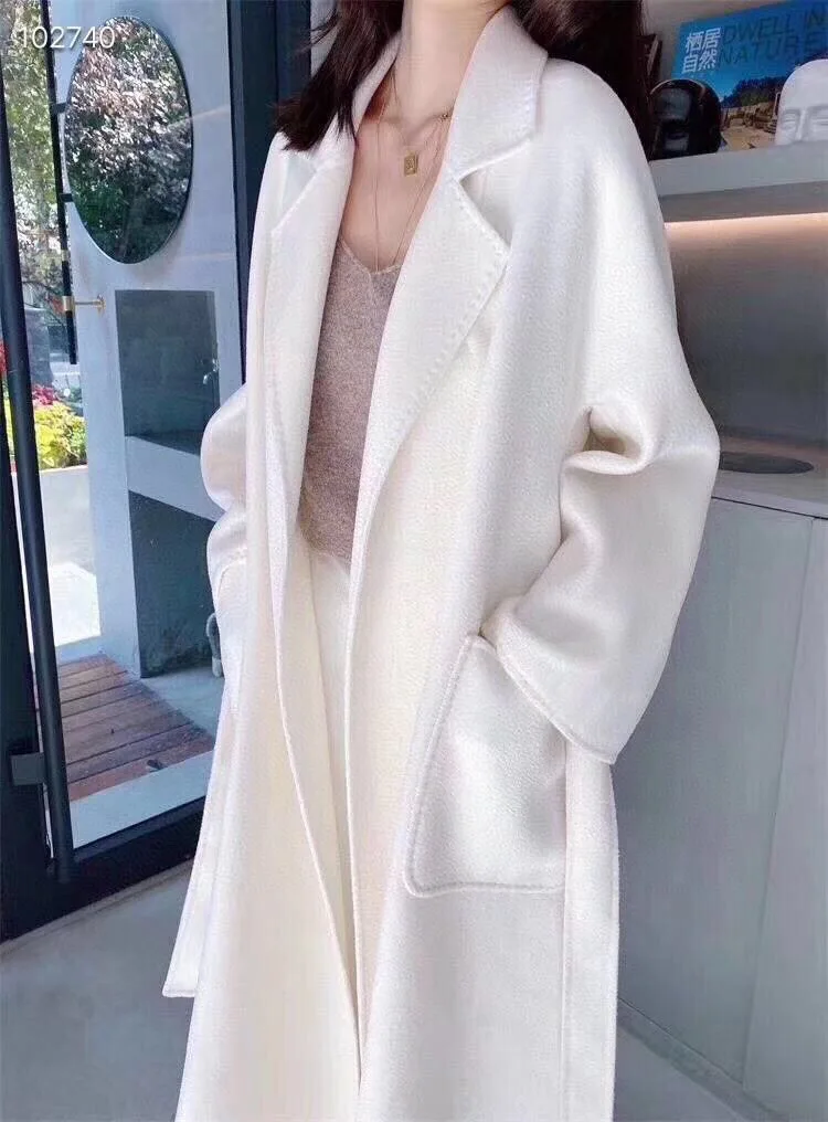 2023 New Double Sided Cashmere Wool Coat Female Autumn Winter Loose Long Woolen Solid Color Outwear - Image 6