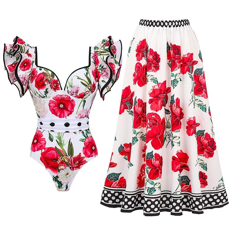 2023 New Fashion Trendy Sexy Swimsuit Print Women clothes One-Piece Suit Sling European and American Swimsuit - Image 2