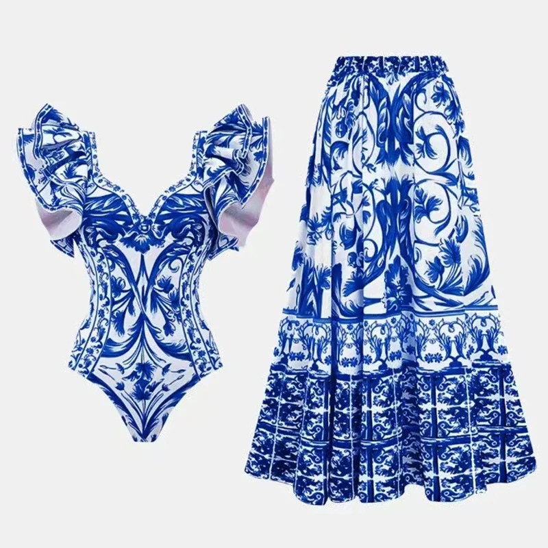 2023 New Fashion Trendy Sexy Swimsuit Print Women clothes One-Piece Suit Sling European and American Swimsuit - Image 3