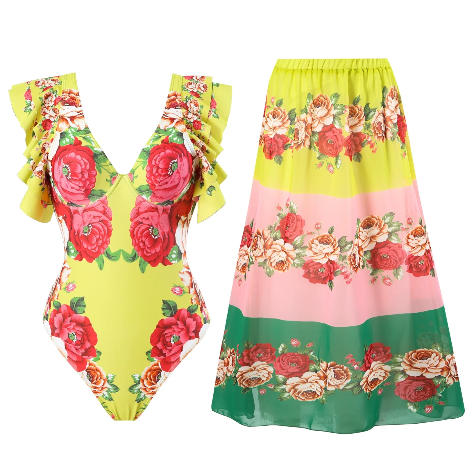 2023 New Fashion Trendy Sexy Swimsuit Print Women clothes One-Piece Suit Sling European and American Swimsuit - Image 4