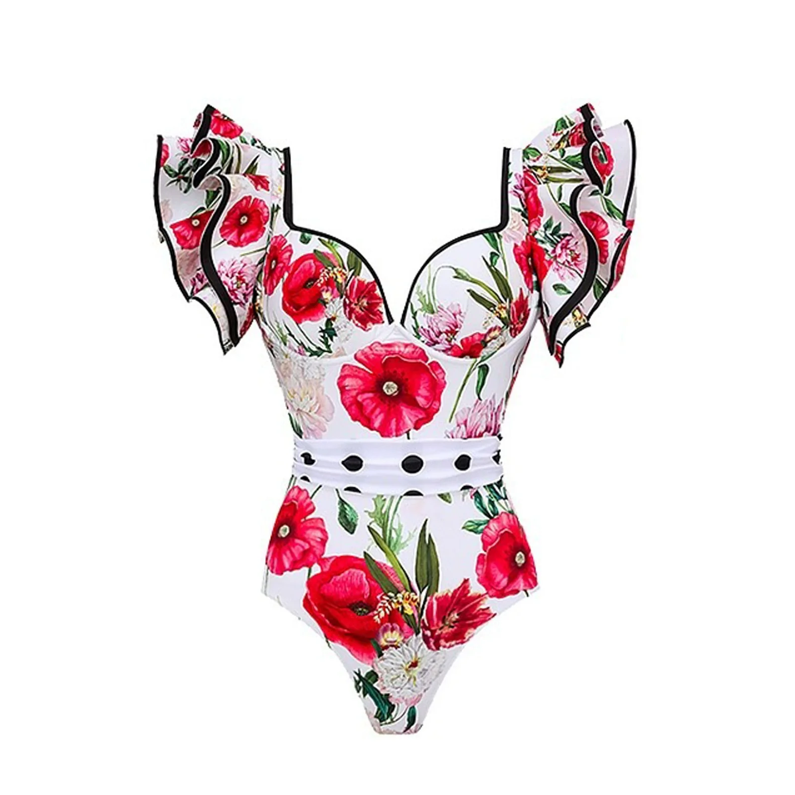 2023 New Fashion Trendy Sexy Swimsuit Print Women clothes One-Piece Suit Sling European and American Swimsuit - Image 9