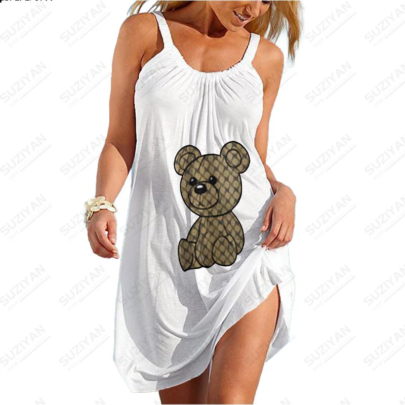 2023 Sexy New Hawaiian Fashion Short Skirt Women's Loose Round Neck Sexy Shirt - Image 10