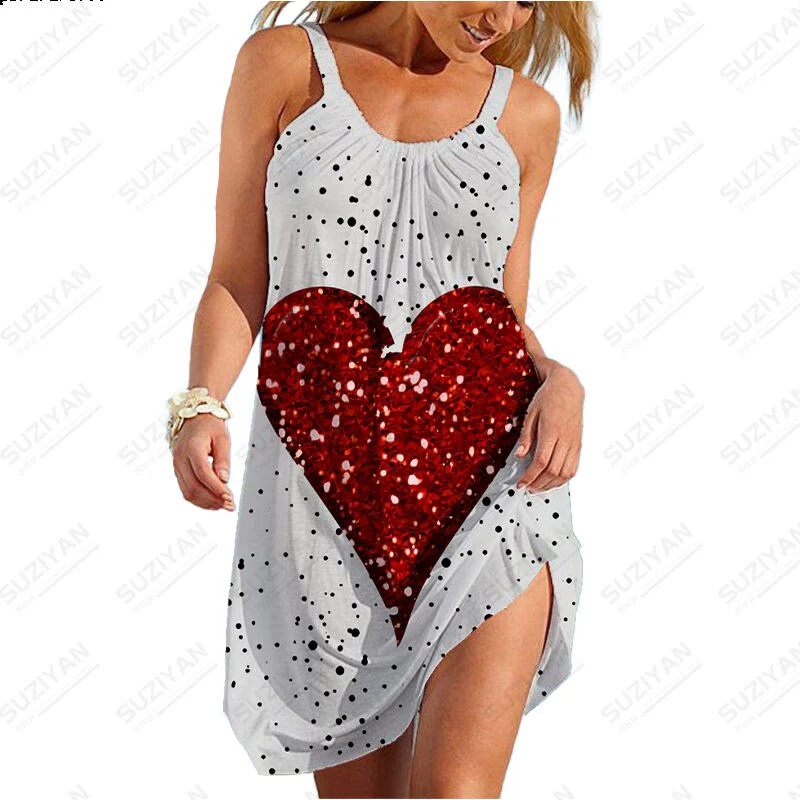 2023 Sexy New Hawaiian Fashion Short Skirt Women's Loose Round Neck Sexy Shirt - Image 9