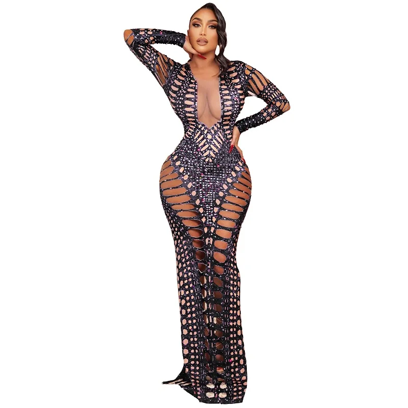 2023 New Hollow Out Beach Long Dress Sexy women See Through Bikini Swimwear Bathing suit Cover-ups Beach Wear Female - Image 5