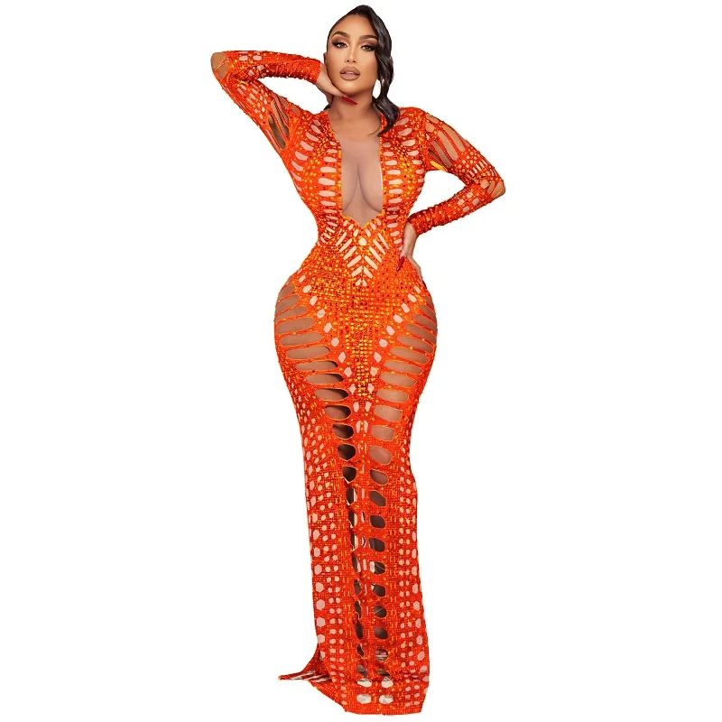 2023 New Hollow Out Beach Long Dress Sexy women See Through Bikini Swimwear Bathing suit Cover-ups Beach Wear Female - Image 8