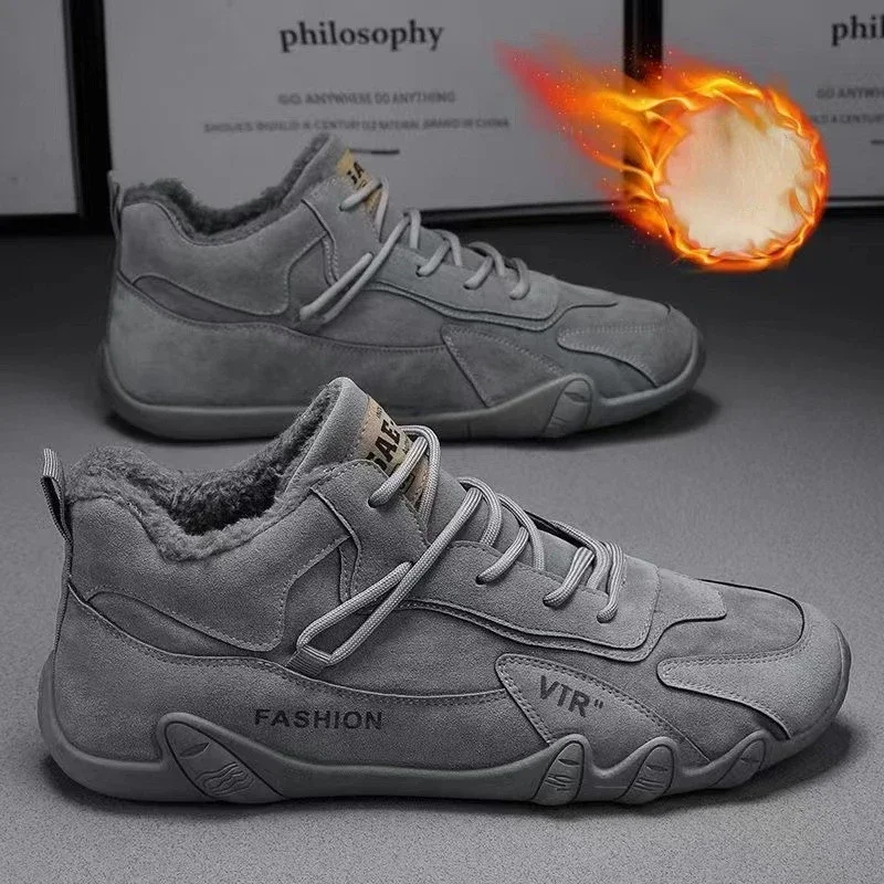 2023 New Men's Shoes Casual Shoes Ankle Boots Winter Warm Designer Fashion Loafers Lace Up Shoes Men Boots Men Sneakers Non-slip - Image 10