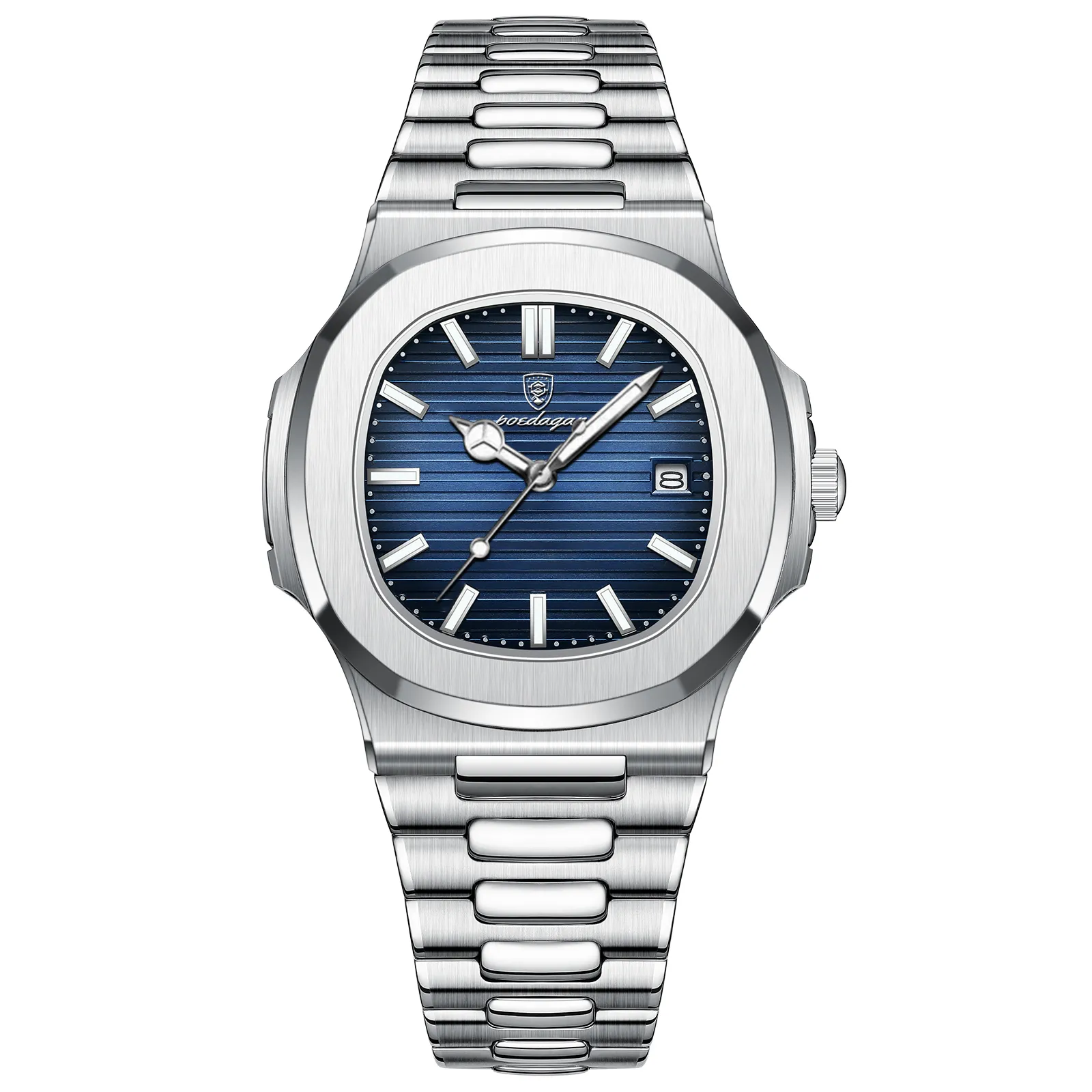 2023 New POEDAGAR Luxury Watch Business Waterproof Male Clock Luminous Date Stainless Steel Square Quartz Men Watch reloj hombre - Image 7