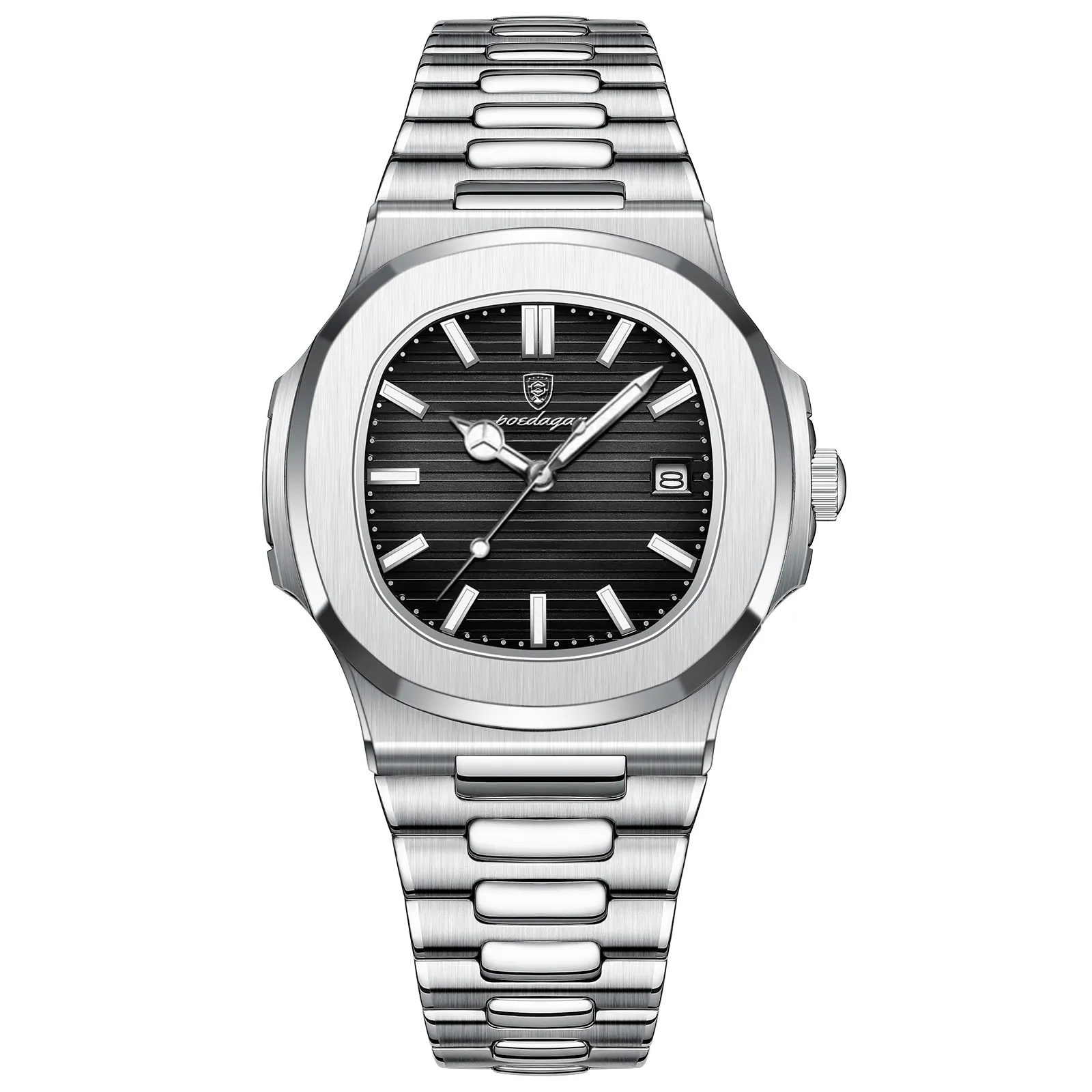 2023 New POEDAGAR Luxury Watch Business Waterproof Male Clock Luminous Date Stainless Steel Square Quartz Men Watch reloj hombre - Image 8