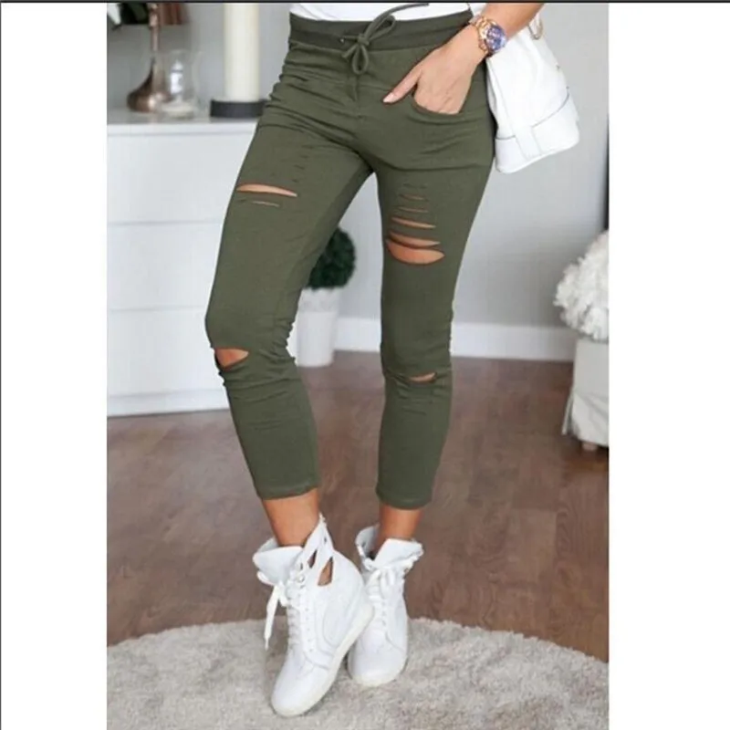 2023 New Ripped Jeans For Women Women New Ripped Trousers Stretch Pencil Pants Leggings Women Jean Casual Slim Ladies Jeans - Image 4