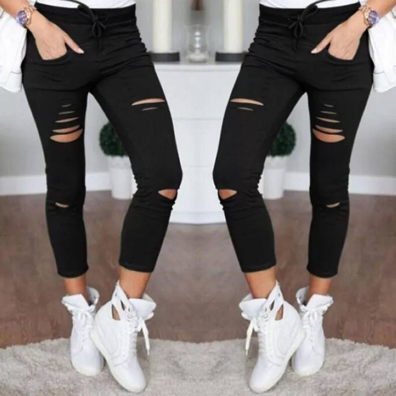 2023 New Ripped Jeans For Women Women New Ripped Trousers Stretch Pencil Pants Leggings Women Jean Casual Slim Ladies Jeans - Image 7
