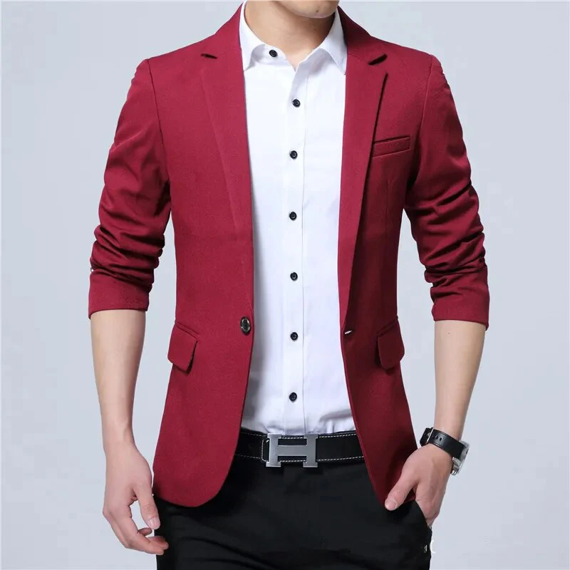2023 New Spring and Autumn Thin Casual Men Blazer Cotton Slim England Suit Blaser Masculino Male Jacket Blazer Men Size M-5XL - Image 2
