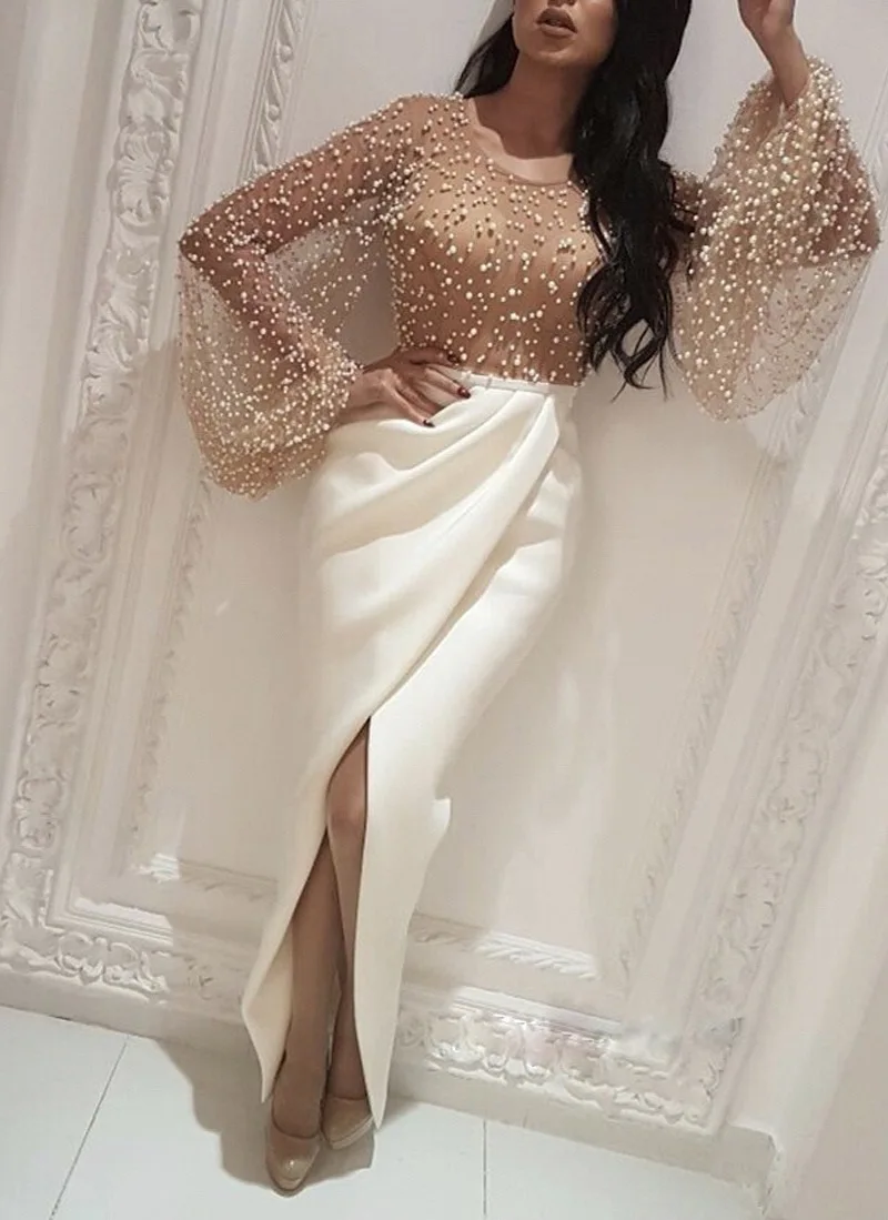 2023 New Style Women's Evening Full Dress Fashion Gauze Perspective batwing Full Dresses For Women Bridesmaid Dress - Image 3