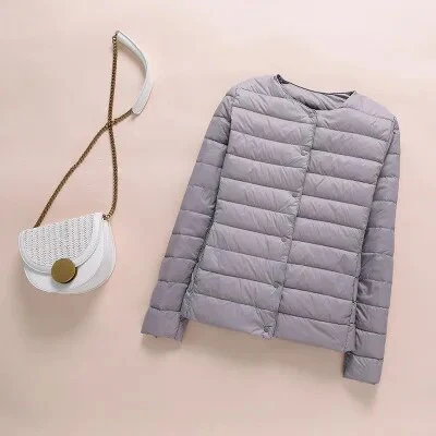 2023 New Winter Women Down Coat Ultralight Collarless Duck Down Jacket Portable Female Padded Parkas O-Neck Puffer Overcoat - Image 11