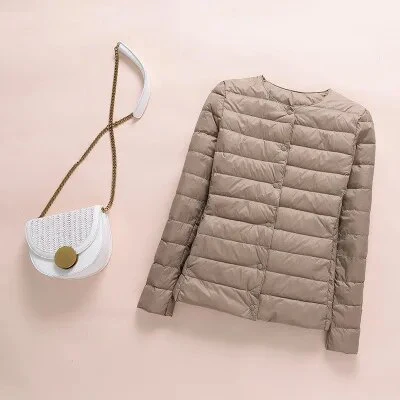 2023 New Winter Women Down Coat Ultralight Collarless Duck Down Jacket Portable Female Padded Parkas O-Neck Puffer Overcoat - Image 12