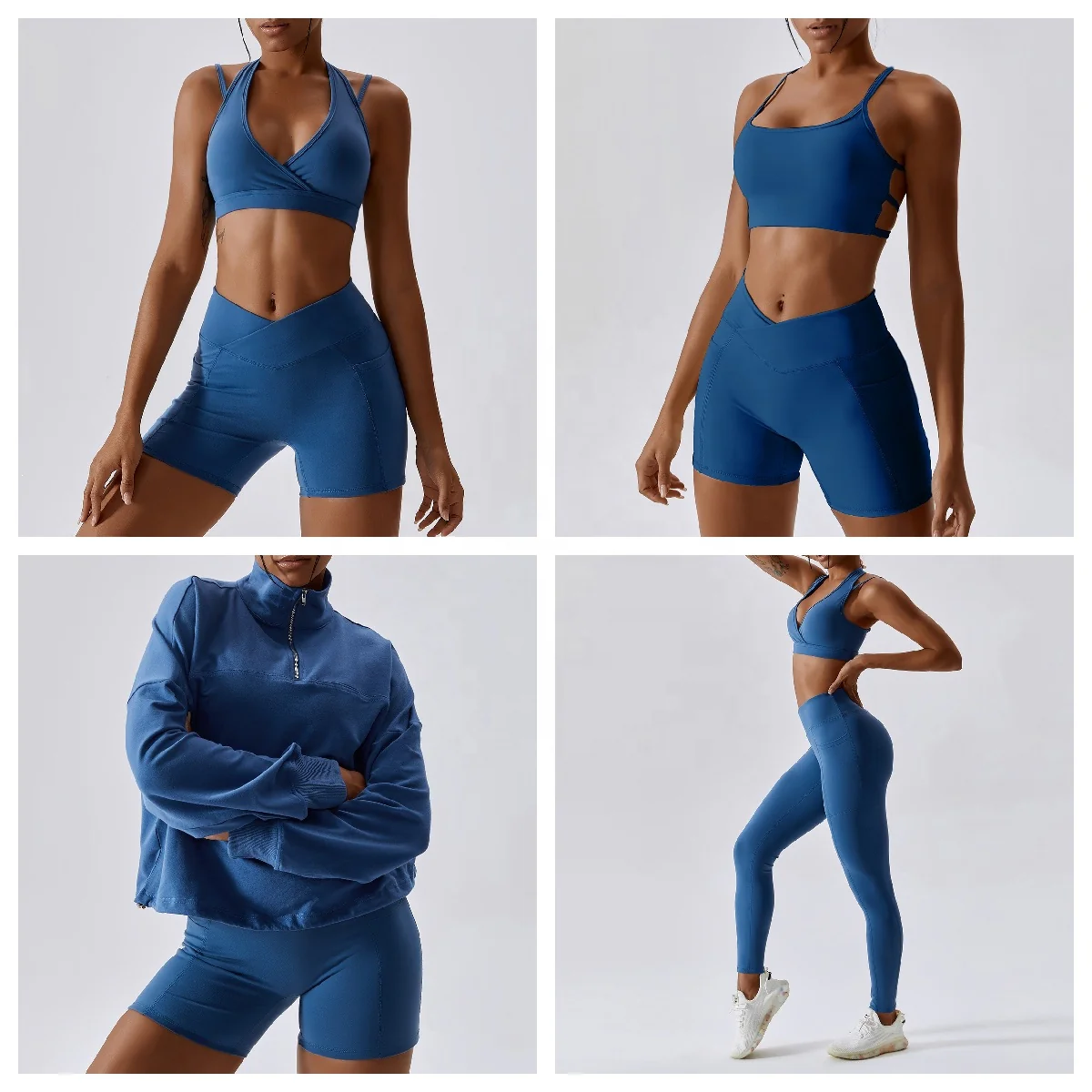 2023 New Women V Cross Waist Scrunch Workout Shorts High Waisted Yoga Short Pants Gym Running Athletic Ruched Biker Shorts - Image 7