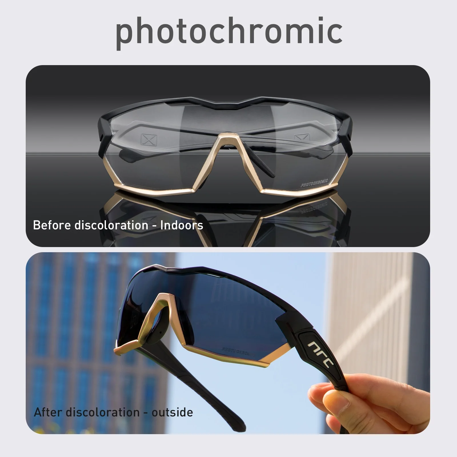 2023 NRC P-Ride Photochromic Cycling Glasses man Mountain Bike Bicycle Sport Cycling Sunglasses - Image 28