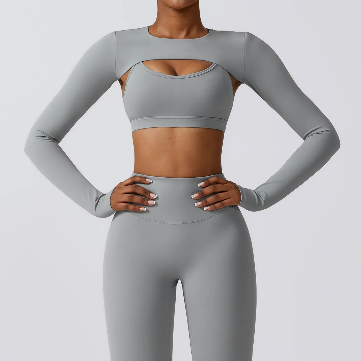 2023 Outdoor Sports Waistcoat Long sleeve Shawl Yoga Clothes Nude Feel Workout Clothes Top Running Sports Cover up Women - Image 10