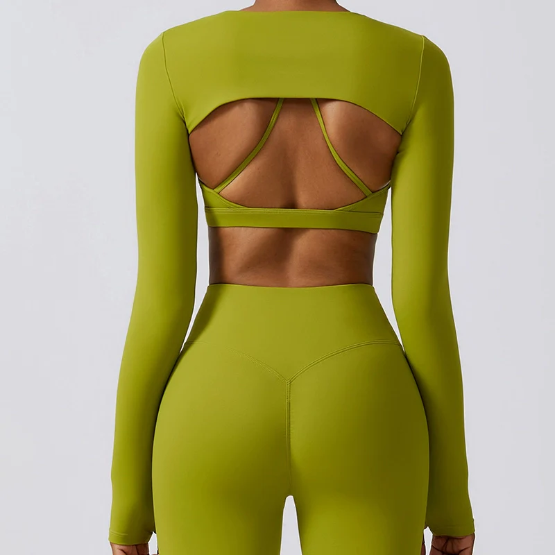 2023 Outdoor Sports Waistcoat Long sleeve Shawl Yoga Clothes Nude Feel Workout Clothes Top Running Sports Cover up Women - Image 2
