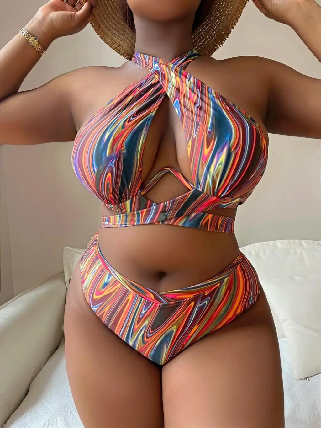 2023 Push Up Bikini Printed Swimsuit Women Plus Size Swimwear Female High Waist Bathers Bathing Swimming Swim Suit Beachwear - Image 5