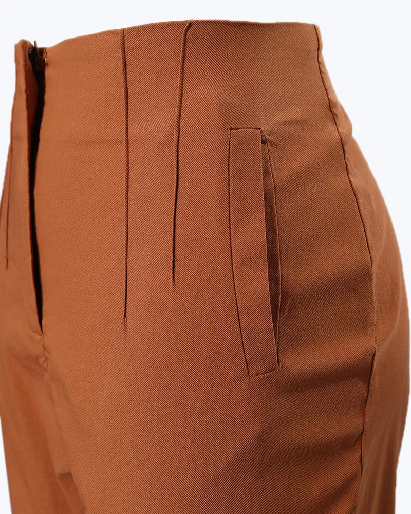 2023 Spring and Summer New Women Pants High Waist Cropped Straight Work Formal Pants Elegant Casual Daily Pants - Image 5